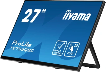 Монитор Iiyama 27" ProLite T2755QSC-B1 черный IPS LED 16:9 HDMI M/M глянцевая 400cd 178гр/178гр 2560x1440 75Hz DP WQ USB Touch 5.8кг - купить недорого с доставкой в интернет-магазине