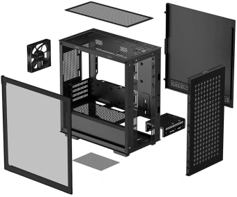 Корпус Deepcool CH370 черный без БП mATX 7x120mm 4x140mm 2xUSB3.0 audio bott PSU - купить недорого с доставкой в интернет-магазине