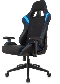 Кресло игровое Zombie VIKING 4 AERO черный/синий ткань/эко.кожа с подголов. крестов. пластик - купить недорого с доставкой в интернет-магазине