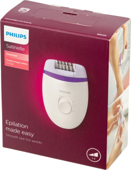 Эпилятор Philips BRE225/00 скор.:2 от электр.сети белый/фиолетовый - купить недорого с доставкой в интернет-магазине