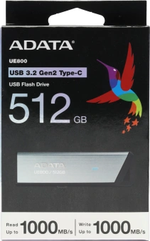 Флеш Диск A-Data 512GB Type-C UE800 AELI-UE800-512G-CSG USB3.2 серебристый - купить недорого с доставкой в интернет-магазине