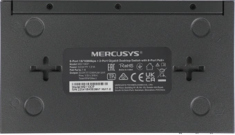 Коммутатор Mercusys MS110CP (L2) 8x100Мбит/с 2x1Гбит/с 8PoE+ 65W неуправляемый - купить недорого с доставкой в интернет-магазине