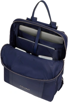 Рюкзак женский Piquadro Lyra CA6216W92T/BLU темно-синий нейлон/натур.кожа - купить недорого с доставкой в интернет-магазине