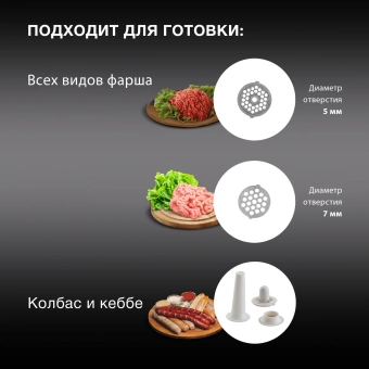 Мясорубка Hyundai HY-MG2114 1800Вт графит/серебристый - купить недорого с доставкой в интернет-магазине