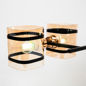 Люстра Hiper Shepard H213-4 потолоч. черный/прозрач. - купить недорого с доставкой в интернет-магазине