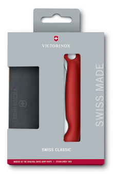 Нож кухонный Victorinox Swiss Classic (6.7191.F1) стальной столовый для овощей лезв.110мм серрейт. заточка красный/черный карт.коробка - купить недорого с доставкой в интернет-магазине