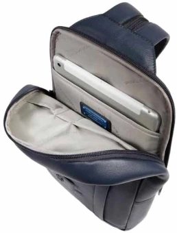 Рюкзак слинг Piquadro Russel CA6764W137/BLU синий - купить недорого с доставкой в интернет-магазине