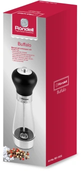 Мельница для перца/соли Rondell Buffalo RD-1503 стальной/черный упак.:подарочная коробка - купить недорого с доставкой в интернет-магазине