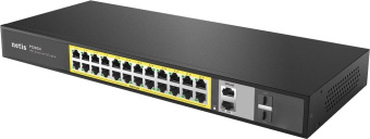 Коммутатор Netis P124GH (L2) 24x100Мбит/с 2x1Гбит/с 1xКомбо(1000BASE-T/SFP) 1SFP 24PoE 24PoE+ 360W неуправляемый - купить недорого с доставкой в интернет-магазине