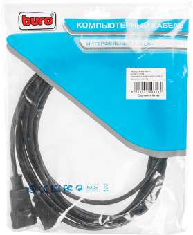 Кабель-удлинитель Buro AN23-1008-5 IEC C13 IEC C14 5м черный - купить недорого с доставкой в интернет-магазине