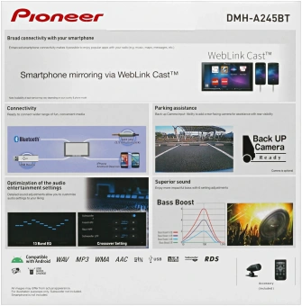 Автомагнитола Pioneer DMH-A245BT 2DIN 4x50Вт 6.2" ПДУ RDS - купить недорого с доставкой в интернет-магазине