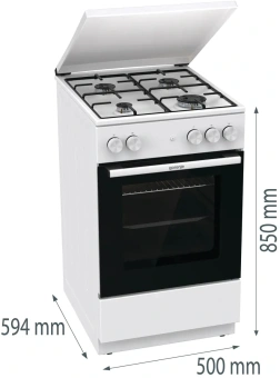 Плита Газовая Gorenje GG5A14WJ белый (металлическая крышка) реш.сталь - купить недорого с доставкой в интернет-магазине