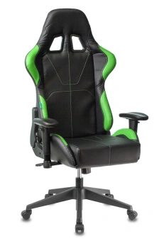 Кресло игровое Zombie VIKING 5 AERO черный/салатовый эко.кожа с подголов. крестов. пластик - купить недорого с доставкой в интернет-магазине