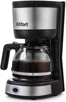 Кофеварка капельная Kitfort КТ-730 650Вт черный/нержавеющая сталь - купить недорого с доставкой в интернет-магазине