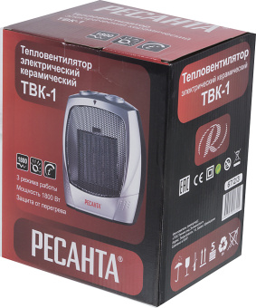 Тепловентилятор Ресанта ТВК-1 1800Вт серебристый/черный - купить недорого с доставкой в интернет-магазине