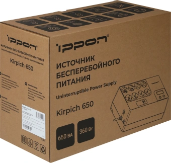 Источник бесперебойного питания Ippon Kirpich 650 360Вт 650ВА черный - купить недорого с доставкой в интернет-магазине