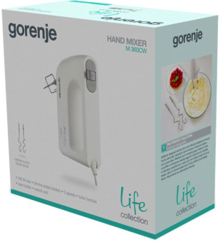 Миксер ручной Gorenje M360CW 345Вт белый - купить недорого с доставкой в интернет-магазине
