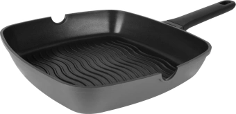 Сковорода-гриль Rondell Zorro RDA-1454 квадратная 28см покрытие: TriTitan ручка несъемная (без крышки) графитовый - купить недорого с доставкой в интернет-магазине