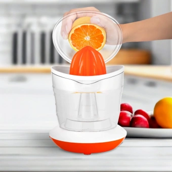 Соковыжималка цитрусовая Kitfort КТ-1148-2 25Вт рез.сок.:700мл. белый/оранжевый - купить недорого с доставкой в интернет-магазине