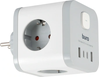 Сетевой разветвитель Buro BU-PW3UC-W (3 розетки) белый (коробка) - купить недорого с доставкой в интернет-магазине