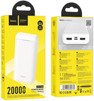 Мобильный аккумулятор Hoco J111A Smart 20000mAh 10W 2A белый (J111A SMART WHITE) - купить недорого с доставкой в интернет-магазине