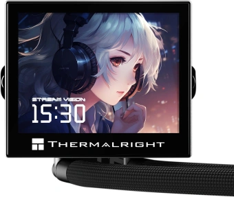Система водяного охлаждения Thermalright Stream Vision 360 Soc-AM5/AM4/1200/1700/1851 черный 4-pin 28.1dB Al LCD Ret (S-VISION-360-BL) - купить недорого с доставкой в интернет-магазине