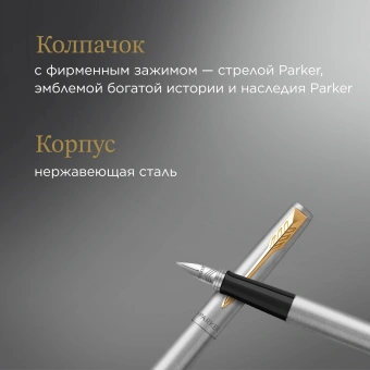 Ручка перьев. Parker Jotter Core F691 (2030948) Stainless Steel GT M сталь нержавеющая подар.кор. - купить недорого с доставкой в интернет-магазине