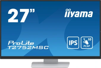 Монитор Iiyama 27" ProLite T2752MSC-W1 белый IPS LED 16:9 HDMI M/M глянцевая 1000:1 400cd 178гр/178гр 1920x1080 60Hz DP FHD USB Touch 6.7кг - купить недорого с доставкой в интернет-магазине