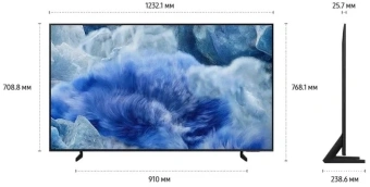 Телевизор QLED Samsung 55" QE55Q8FAAUXRU Series 8 серебристый 4K Ultra HD 120Hz DVB-T2 DVB-C DVB-S2 USB WiFi Smart TV - купить недорого с доставкой в интернет-магазине