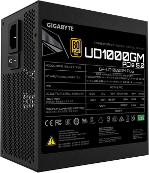 Блок питания Gigabyte ATX 1000W GP-UD1000GM PG5 80+ gold (24+4+4pin) APFC 120mm fan 8xSATA Cab Manag RTL - купить недорого с доставкой в интернет-магазине