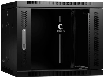 Шкаф коммутационный Cabeus (SH-05F-9U60/35-BK) настенный 9U 600x350мм пер.дв.стекл 60кг черный 290мм 220град. 501мм IP20 сталь - купить недорого с доставкой в интернет-магазине