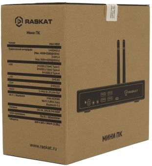 Неттоп Raskat Standart 307 SFF i3 12100 (3.3) 8Gb SSD256Gb UHDG 730 без ОС 2xGbitEth WiFi BT 90W черный (RUS) (STANDART307166130) - купить недорого с доставкой в интернет-магазине