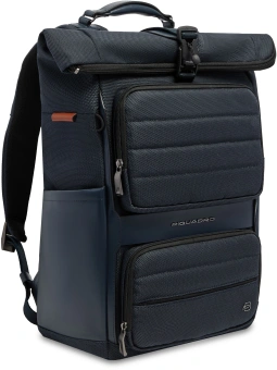 Рюкзак мужской Piquadro Oberon CA7280W150/BLU роллтоп синий нейлон/натур.кожа - купить недорого с доставкой в интернет-магазине