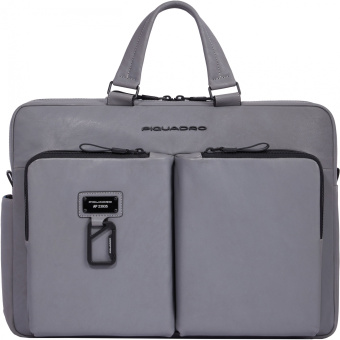 Деловая сумка Piquadro Harper CA4027AP/GR с отделением для ноутбука 15" серая натур.кожа - купить недорого с доставкой в интернет-магазине
