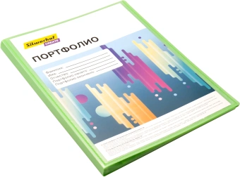 Папка-портфолио с 40 прозр.вклад. Silwerhof Create SCR-P40GRN A4 пластик 0.7мм карм.на лиц.стор. зеленый - купить недорого с доставкой в интернет-магазине