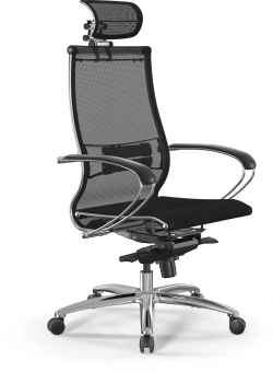 Кресло Метта Samurai S-2 черный сиденье черный сетка с подголов. крестов. металл хром - купить недорого с доставкой в интернет-магазине