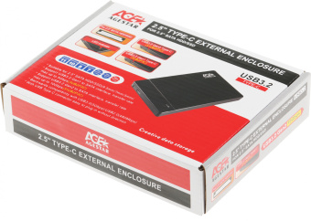 Внешний корпус для HDD/SSD AgeStar 31UB2P3C SATA USB3.2 пластик черный hotswap 2.5" - купить недорого с доставкой в интернет-магазине