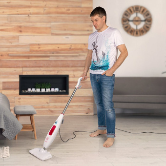 Швабра паровая Endever Odyssey Q-606 1700Вт белый/красный - купить недорого с доставкой в интернет-магазине