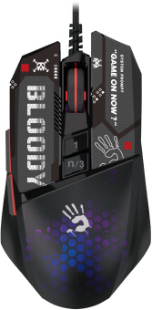 Мышь A4Tech Bloody W60 Max Mini черный/рисунок оптическая 12000dpi USB 9but - купить недорого с доставкой в интернет-магазине