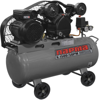 Компрессор поршневой Парма K-1500/50РМ масляный 202л/мин 50л 1500Вт серый/черный - купить недорого с доставкой в интернет-магазине