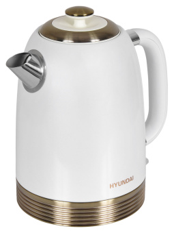 Чайник электрический Hyundai HYK-S4500 1.7л. 2200Вт жемчужный/золотистый корпус: металл/пластик - купить недорого с доставкой в интернет-магазине