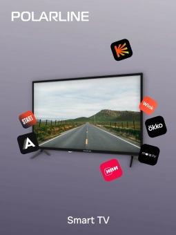 Телевизор LED PolarLine 32" 32PL13TC-SM черный HD 60Hz DVB-T DVB-T2 DVB-C USB WiFi Smart TV (RUS) - купить недорого с доставкой в интернет-магазине