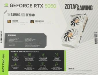 Видеокарта Zotac PCI-E 5.0 RTX 5060 TWIN EDGE OC WHITE ED NVIDIA GeForce RTX 5060 8Gb 128bit GDDR7 2527/28000 HDMIx1 DPx3 HDCP Ret - купить недорого с доставкой в интернет-магазине