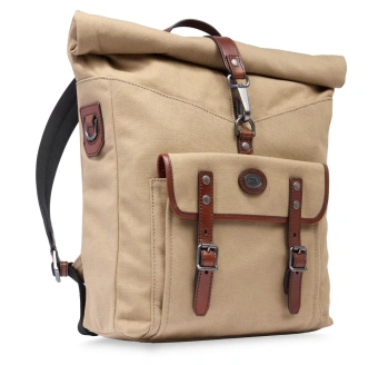 Рюкзак The Bridge Guido 061925FU/F7 роллтоп песочный/коричневый хлопок/натур.кожа - купить недорого с доставкой в интернет-магазине