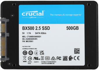 Накопитель SSD Crucial S SATA-III 500GB CT500BX500SSD1 BX500 2.5" - купить недорого с доставкой в интернет-магазине