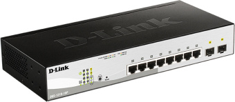 Коммутатор D-Link DGS-1210-10P/F3A (L2) 8x1Гбит/с 2SFP 8PoE 65W настраиваемый - купить недорого с доставкой в интернет-магазине