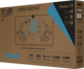Телевизор LED BBK 32" 32LEX-7249/TS2C (B) Яндекс.ТВ черный HD 60Hz DVB-T2 DVB-C DVB-S2 USB WiFi Smart TV (RUS) - купить недорого с доставкой в интернет-магазине