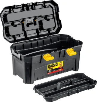 Ящик для инструментов Stayer Master 38016-19 32л 1отд. черный/желтый - купить недорого с доставкой в интернет-магазине