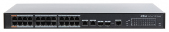Коммутатор Dahua DH-PFS4226-24ET-360 (L2+) 24x100Мбит/с 2x1Гбит/с 2xКомбо(1000BASE-T/SFP) 22PoE+ 2PoE++ 360W управляемый - купить недорого с доставкой в интернет-магазине