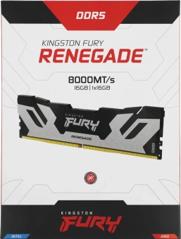 Память DDR5 16GB 8000MHz Kingston KF580C38RS-16 Fury Renegade Black RTL Gaming PC5-64000 CL38 DIMM 288-pin 1.45В single rank с радиатором Ret - купить недорого с доставкой в интернет-магазине